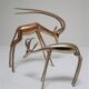 Four vintage brass antelope gazelles