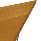 Vintage Danish triangular side table with hairpin legs design