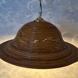 Bell-shaped reed suspension, in the style of Vivai Del Sud, Italy, 1960s.