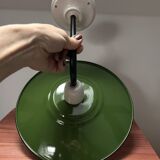 Green enamelled sheet metal wall light