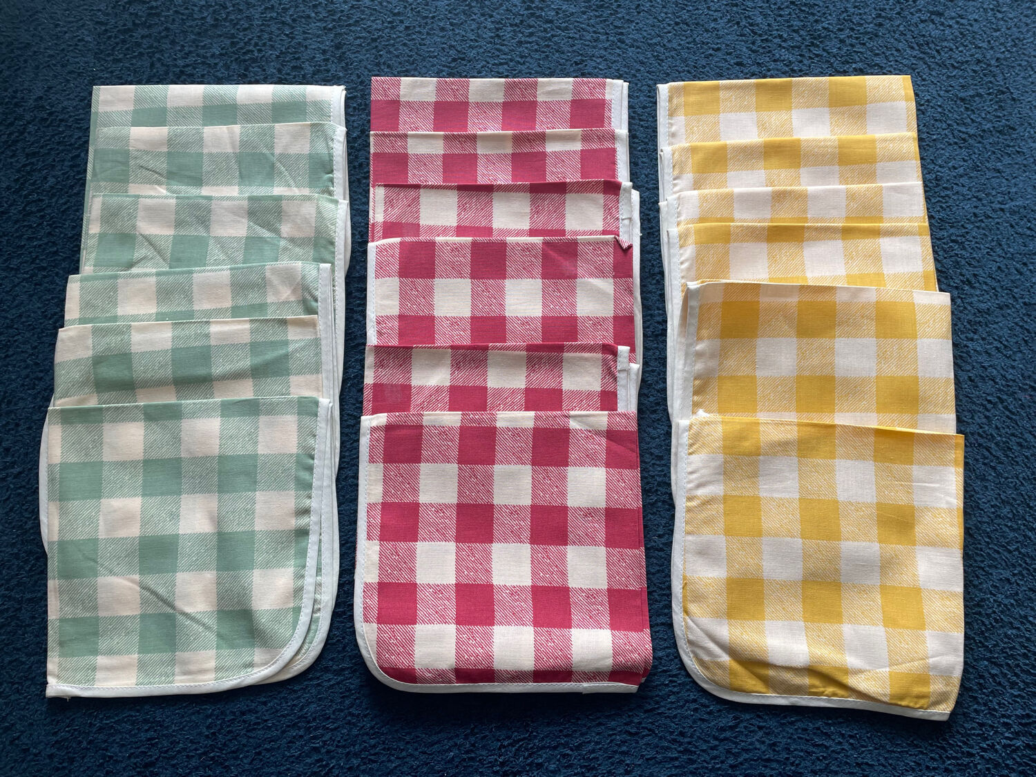 Lot de 18 serviettes de table Vichy