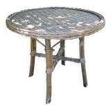 Rattan side table