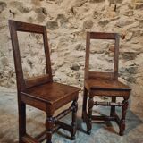 Set of 2 Antique Oak Chairs – 19th Century, Auvergne