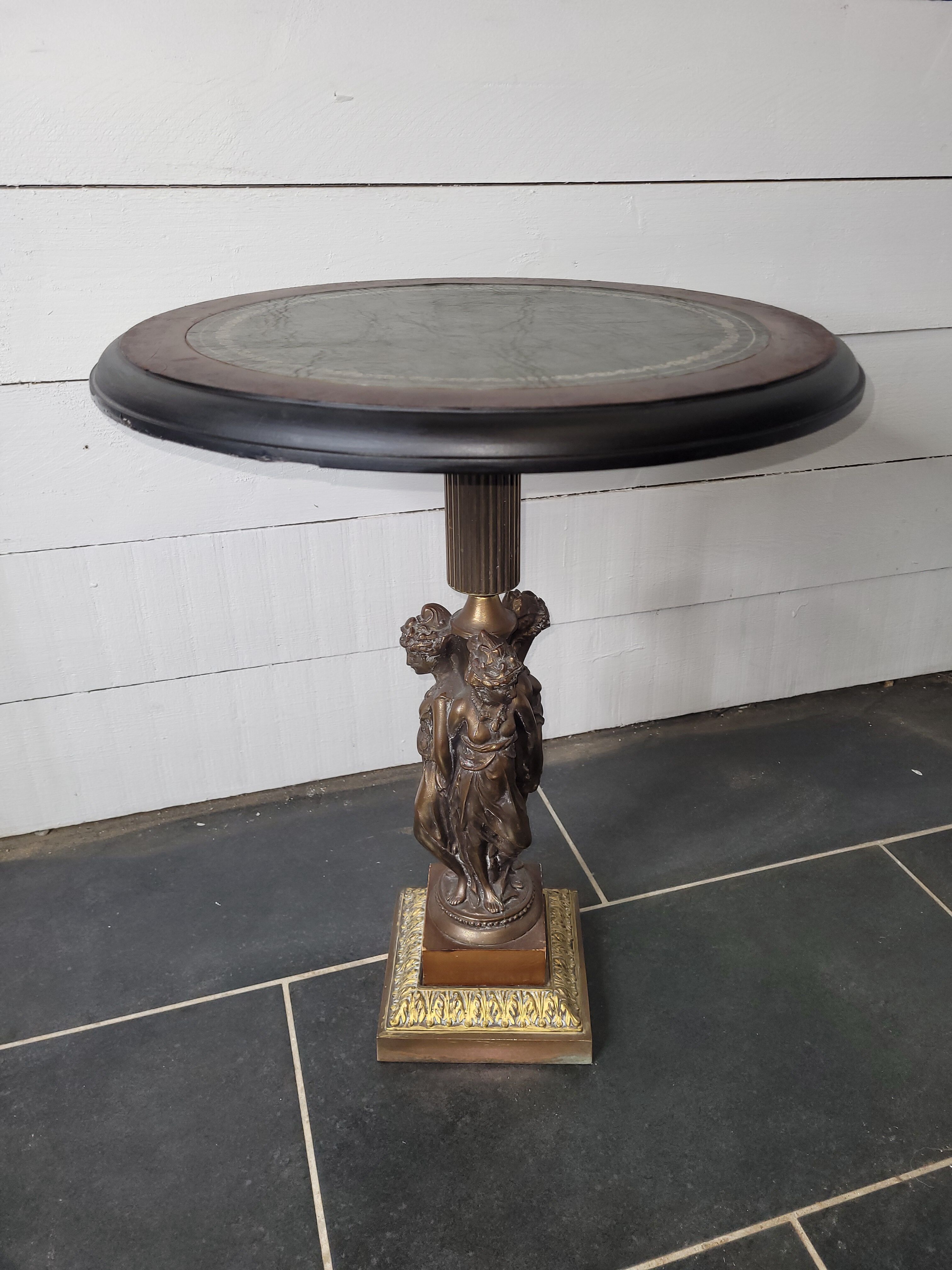 Table d'appoint style empire en bronze