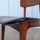 Vintage Mid-Century Wooden Dining Chair with Black Leather Seat