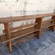 Pair of oak old farm benches 2m71