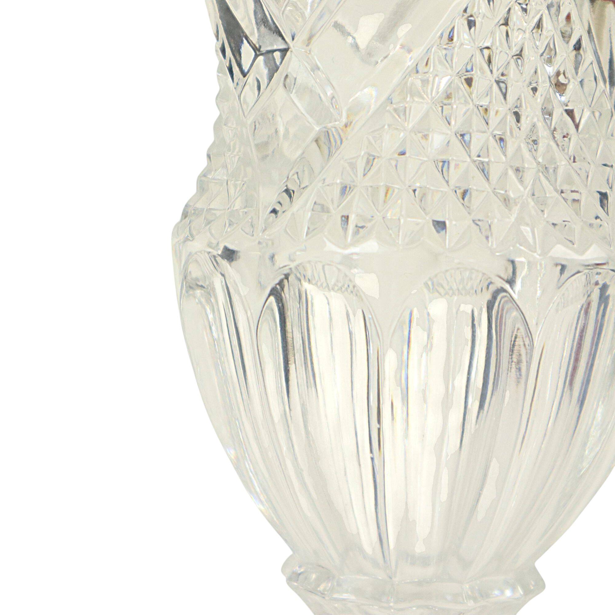 Vintage Vase Bohemian Crystal Diamond Pattern Medici 23cm
