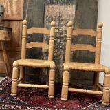 Pair of Dudouyt straw chairs