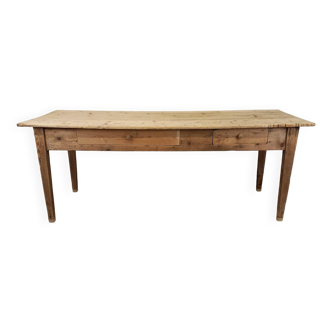 Fir farmhouse table with drawers