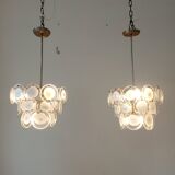 Vistosi Murano 2 suspensions en verre 1960'