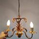 Lustre italien en metal doré feuilles palmier