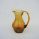 Vintage amber bubble glass carafe in Biot style.