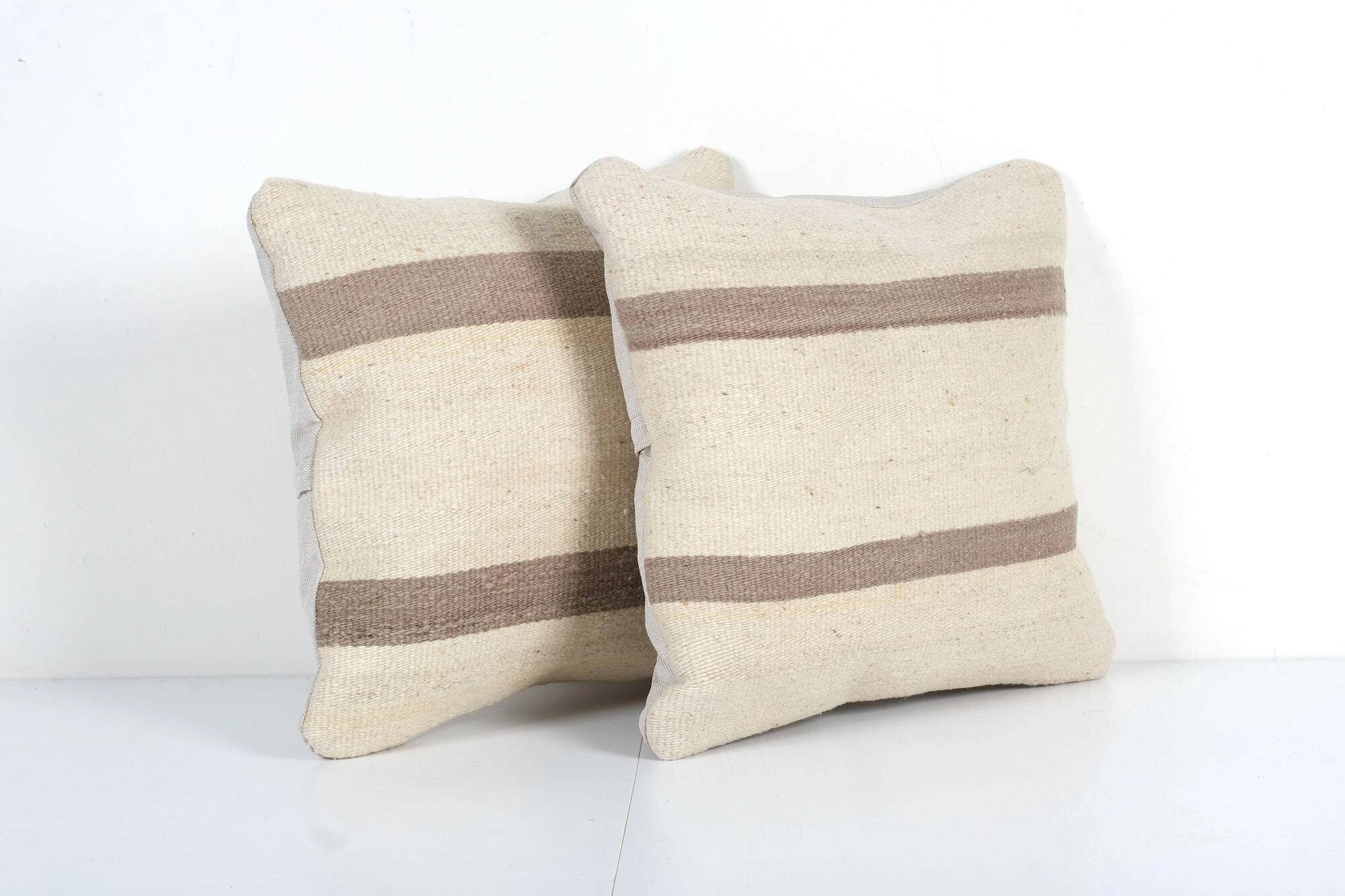 Set of 2 vintage kilim cushion covers 41x41 cm