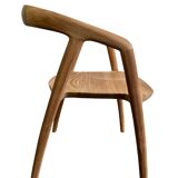 Solid wood chair with armrest