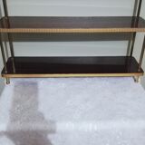 Étagère vintage à poser ou fixer en formica et laiton
