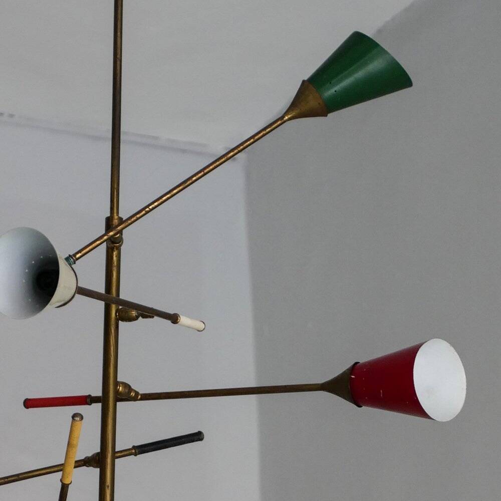 Sputnik chandelier in the Stilnovo style, 1950s.