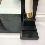 Versailles collection table console éléphant fausse défense ébène miroir verre années 1970