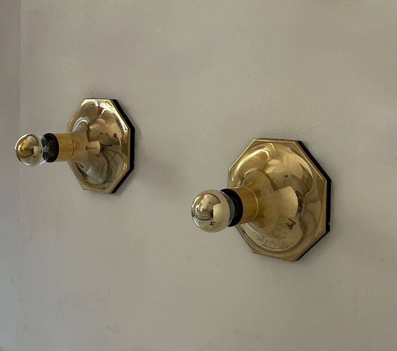 Pair of vintage brass sconces by Motoko Ishii for Staff Leucthen, 1970s