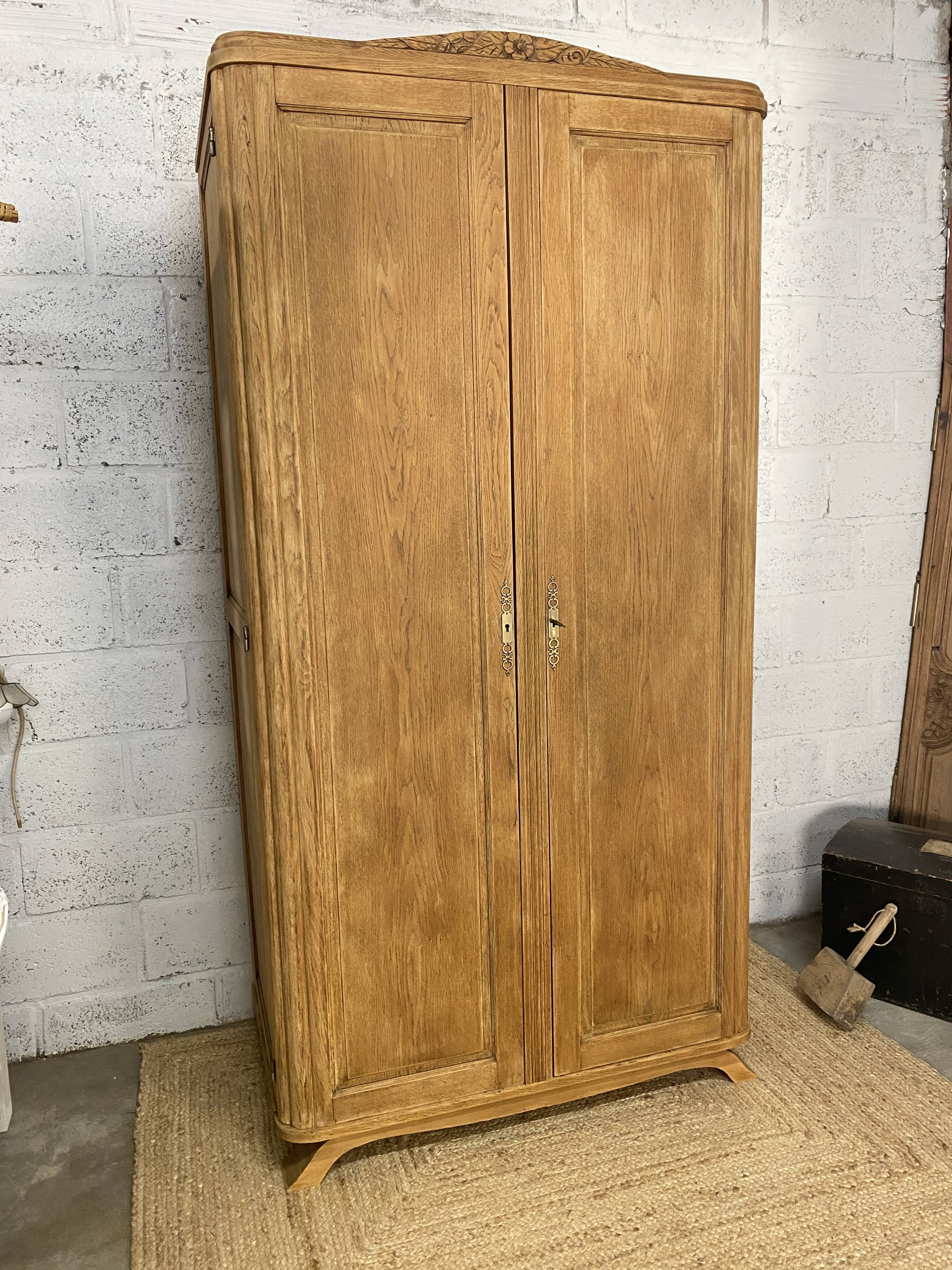 Art Deco oak wardrobe