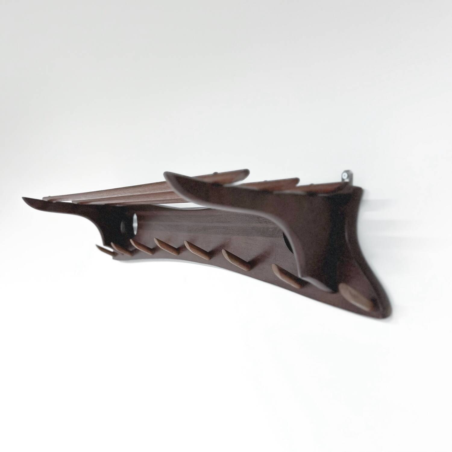 Vintage Wall Coat Rack of Solid Teak , 1960s | Two-tone Wood