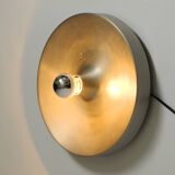 1960s round large Space Age Pop Art aluminum ceiling or wall lamp