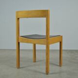 Vintage oak DUTCH DESIGN dining chairs in modern minimalist style, 1960s