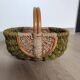 Vintage rattan & bamboo basket, 29 cm