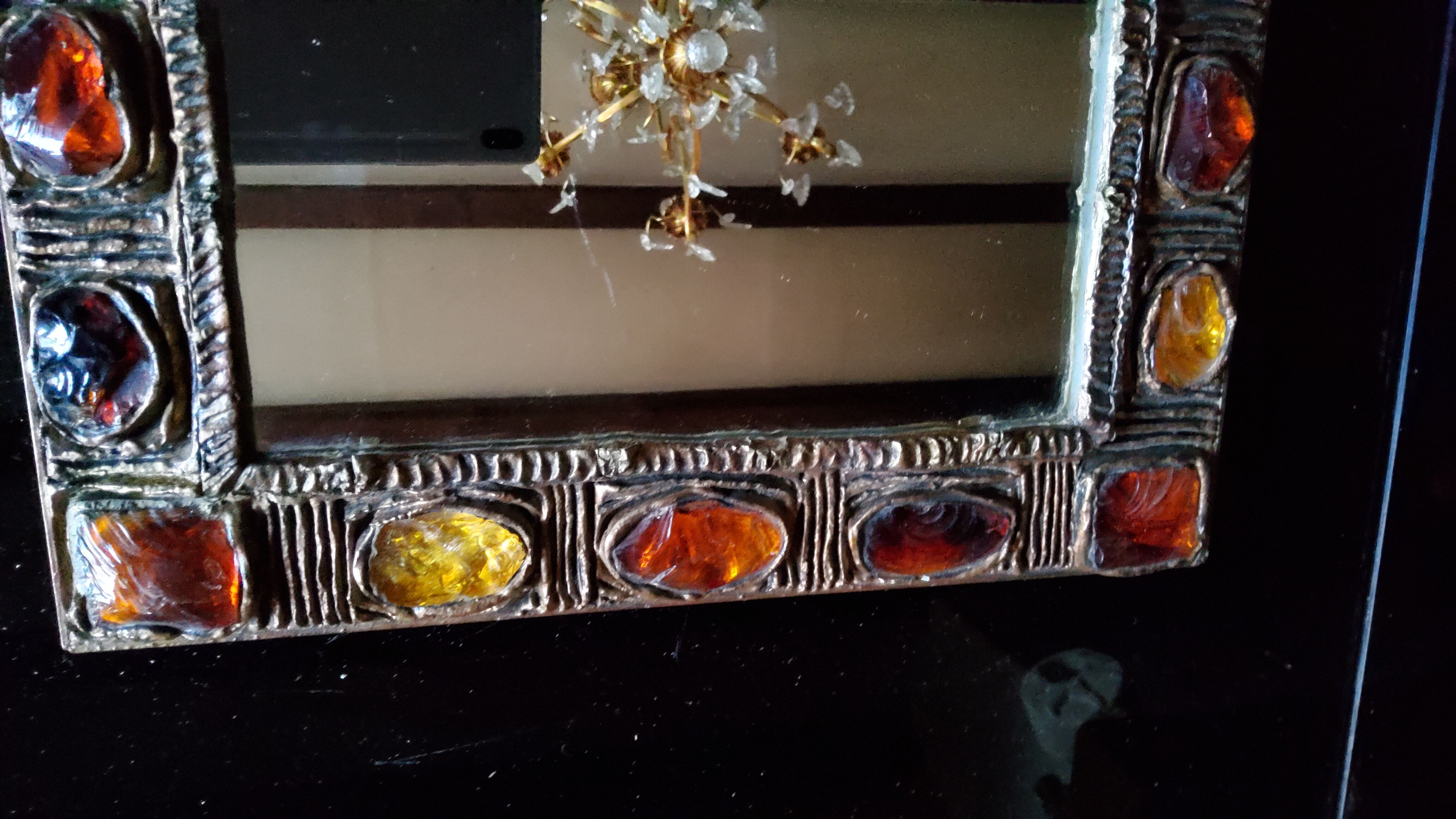 Mirror of the 70s resin talosel and glass - 37x30cm