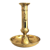 Gilded copper table candle holder with Victorian style nineteenth century