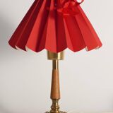 Brass Table Lamp with Teak, Asea, Sweden 1950s