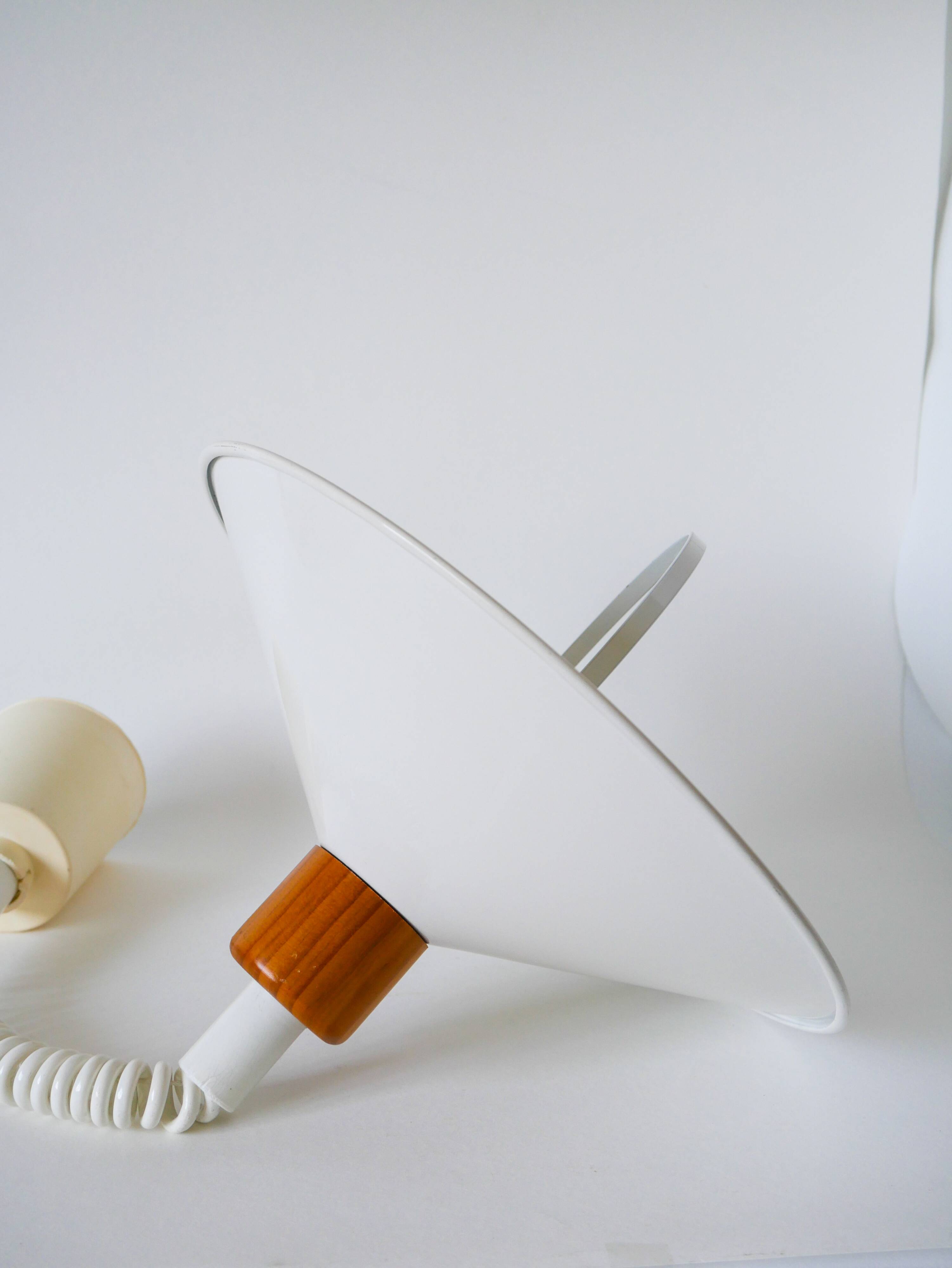 Metal and pine pendant light, Design, 1980