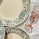 Set of 8 Antique Flat Plates "Figuig" Iron Earth – Longchamp 19th Century