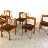 Vintage brutalist dining chairs, set of 6 - 1970s