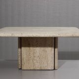 Low design side table in travertine, 1970s