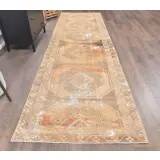 3'6x12'6 Orange Brown Vintage Turkish Hand-Knotted Runner Rug 110x385