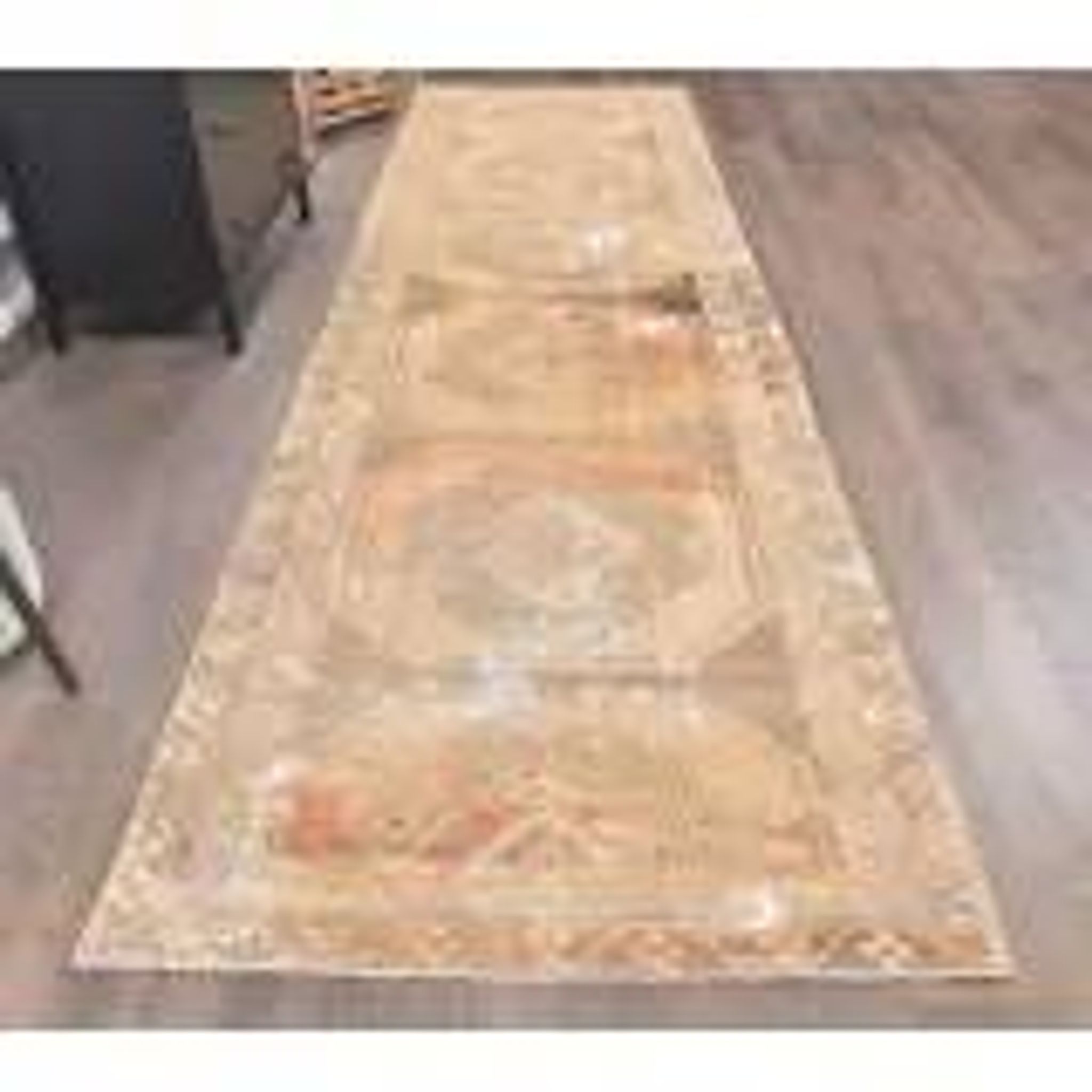 3'6x12'6 Orange Brown Vintage Turkish Hand-Knotted Runner Rug 110x385