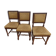3 antique style chairs with velvet seats and backrests