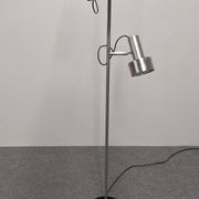 Space age modernist floor lamp with 2 aluminium spots, France circa 1970.