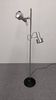 Space age modernist floor lamp with 2 aluminium spots, France circa 1970.