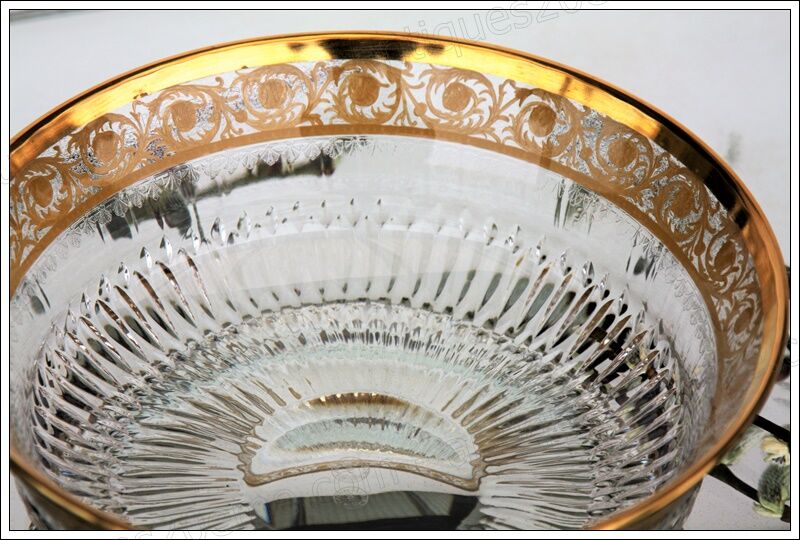 Large flared St Louis Crystal model Thistle gold.