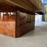 1970s elm burl coffee table / bar