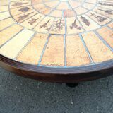 Roger Capron round coffee table with 4 legs "column"