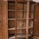 Antique Art Deco wardrobe in carved wood with mirror