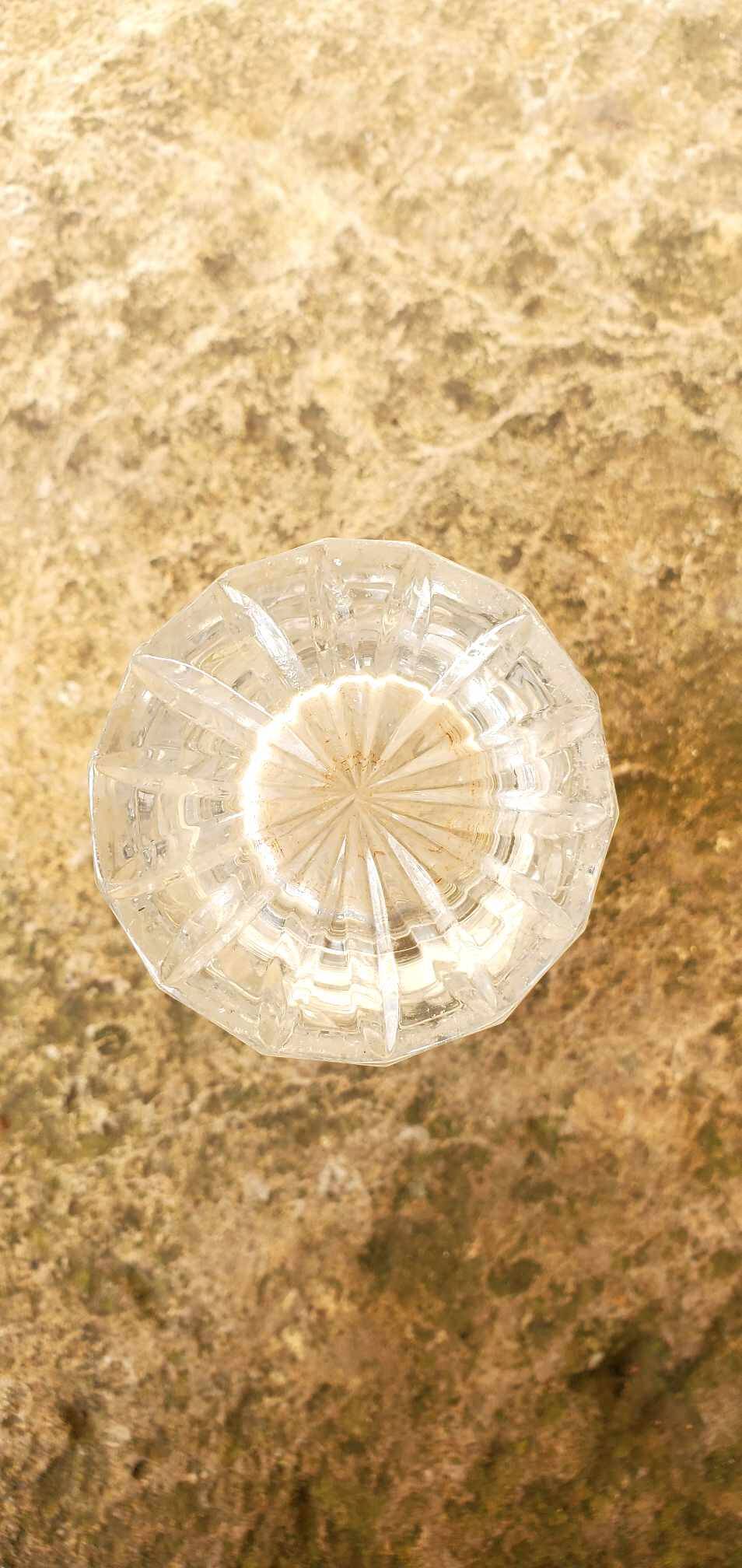 Chiseled crystal vase