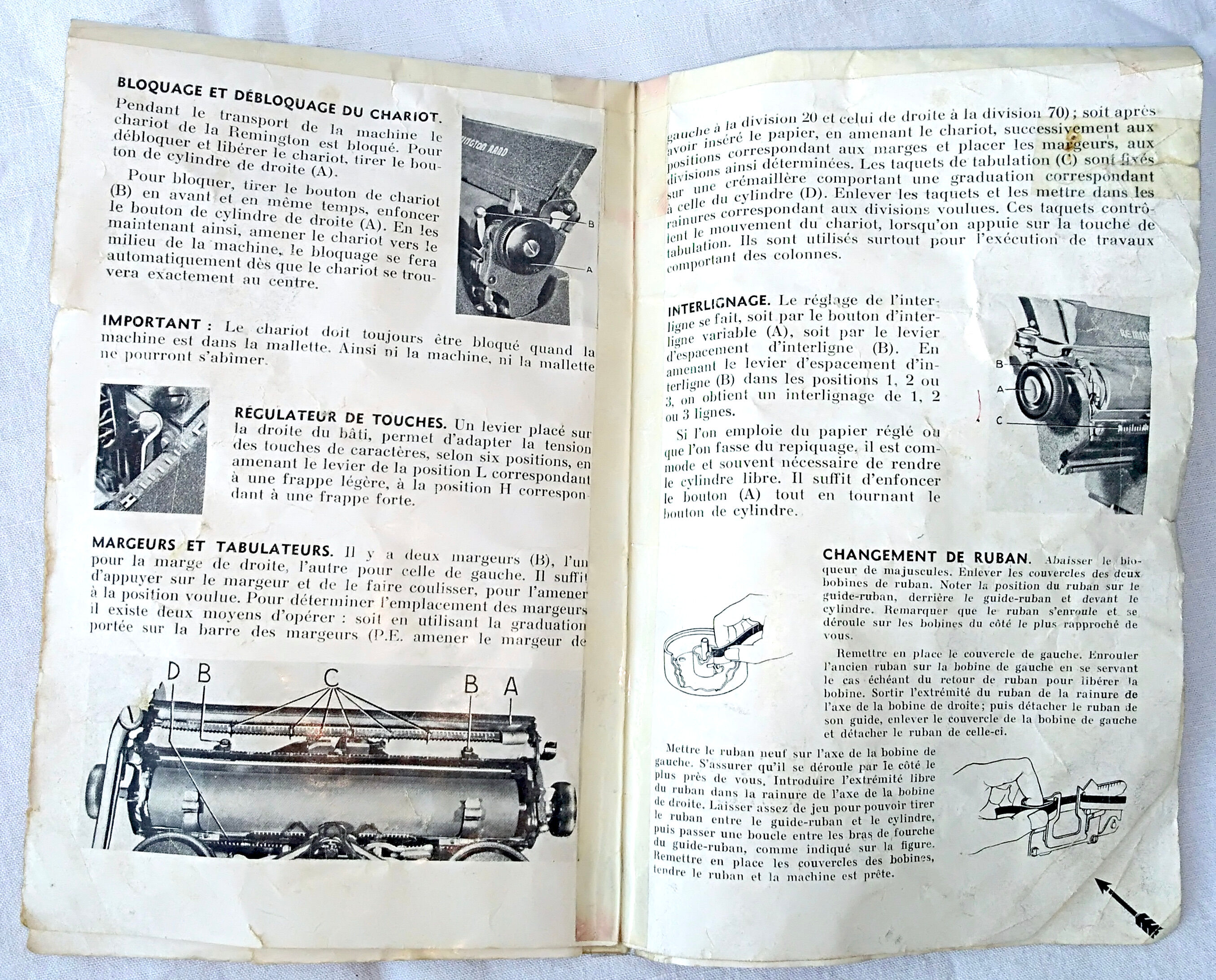 portable Remington typewriter with its suitcase and original cover