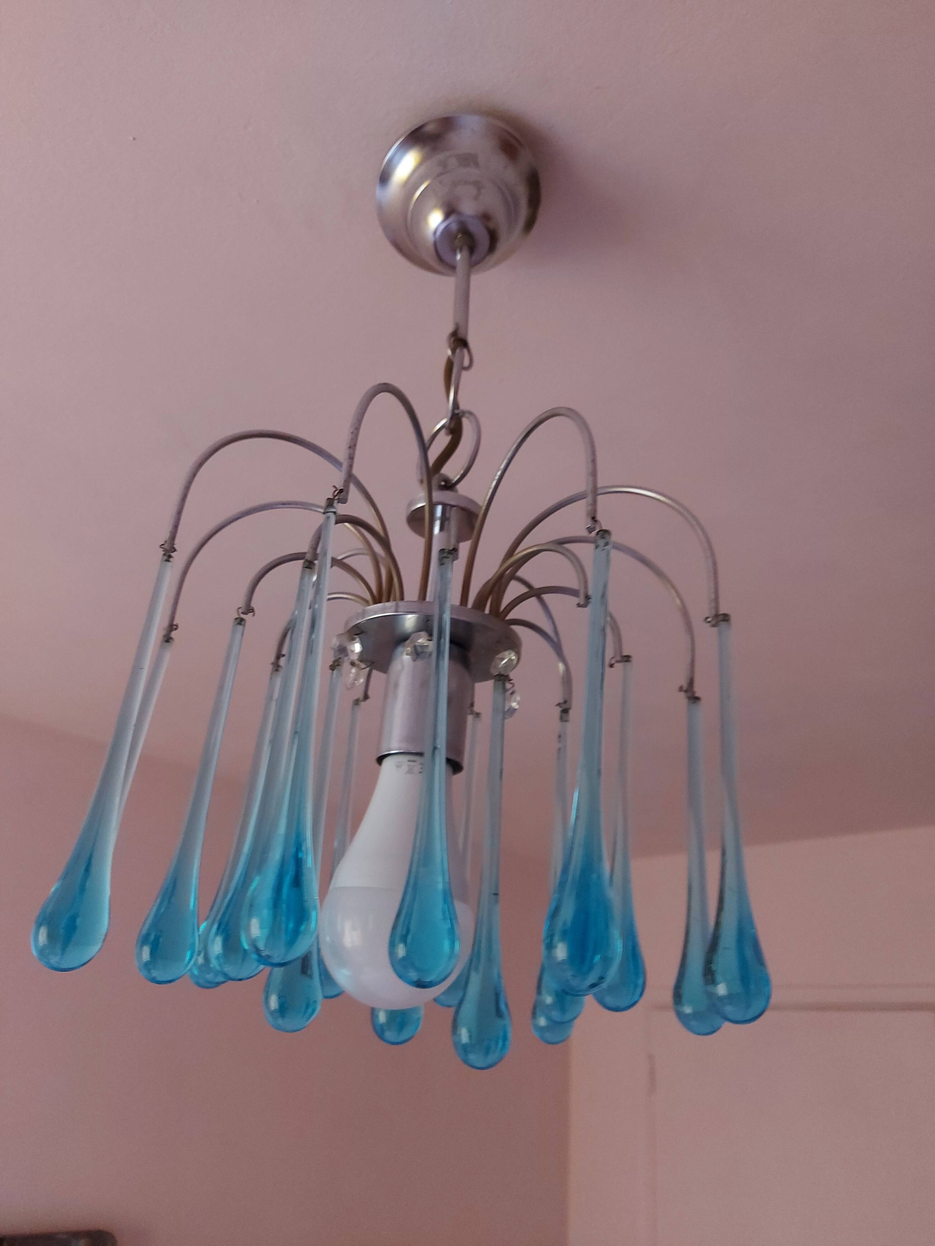 Chandelier Murano drops of water Paolo Venini