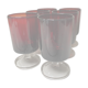 Set of 6 vintage red foot glasses