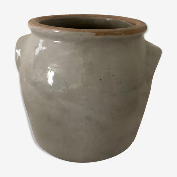 Glazed grey sandstone pot