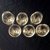 Suite of 6 glasses with crystal cognac