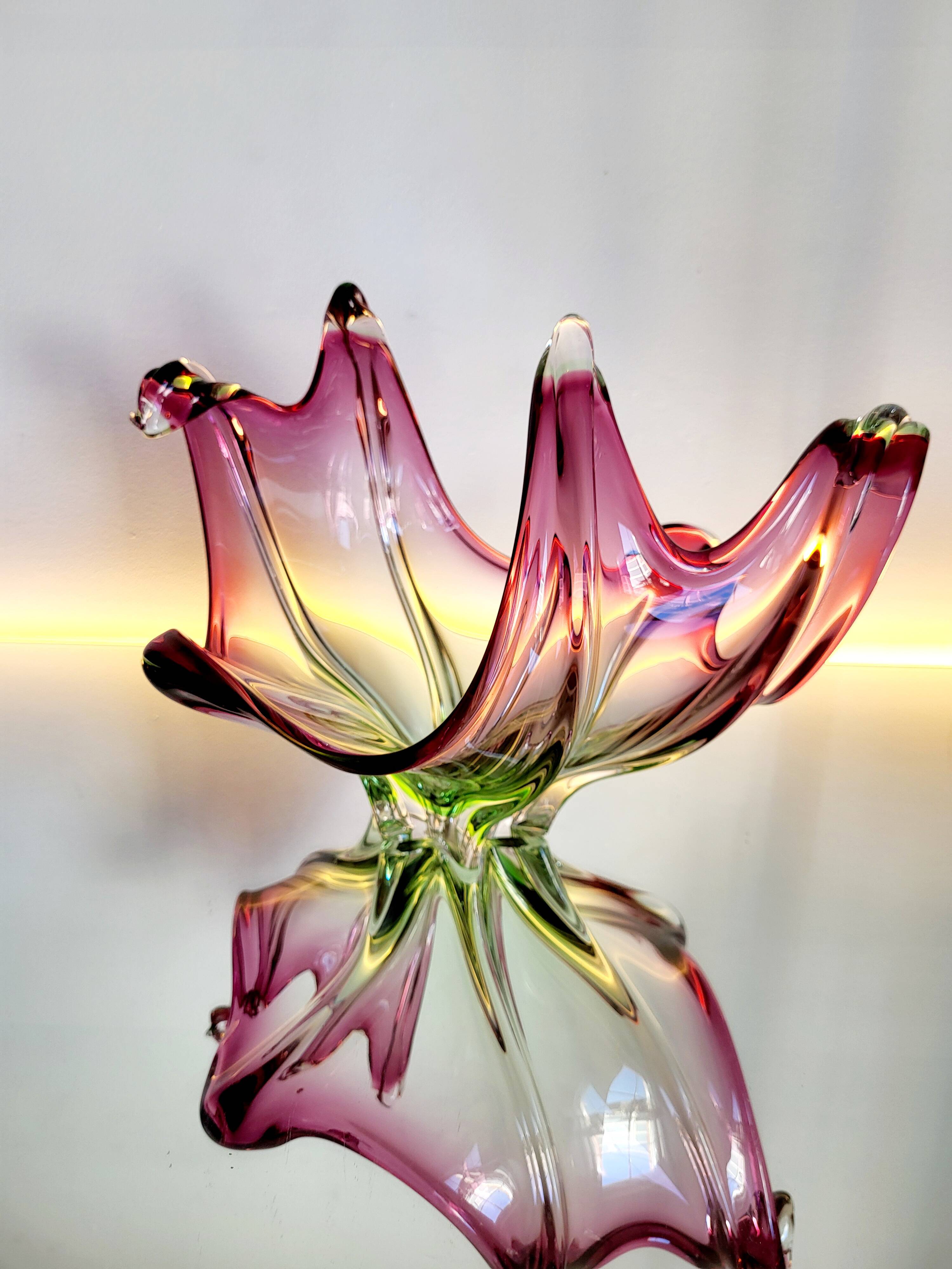 Murano vintage multicoloured bowl with organic design, Italy, 1960s